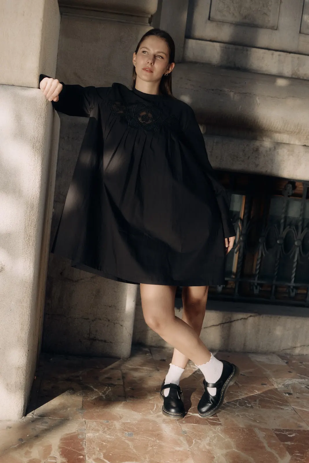 Vestido lino celeste — Etiqueta