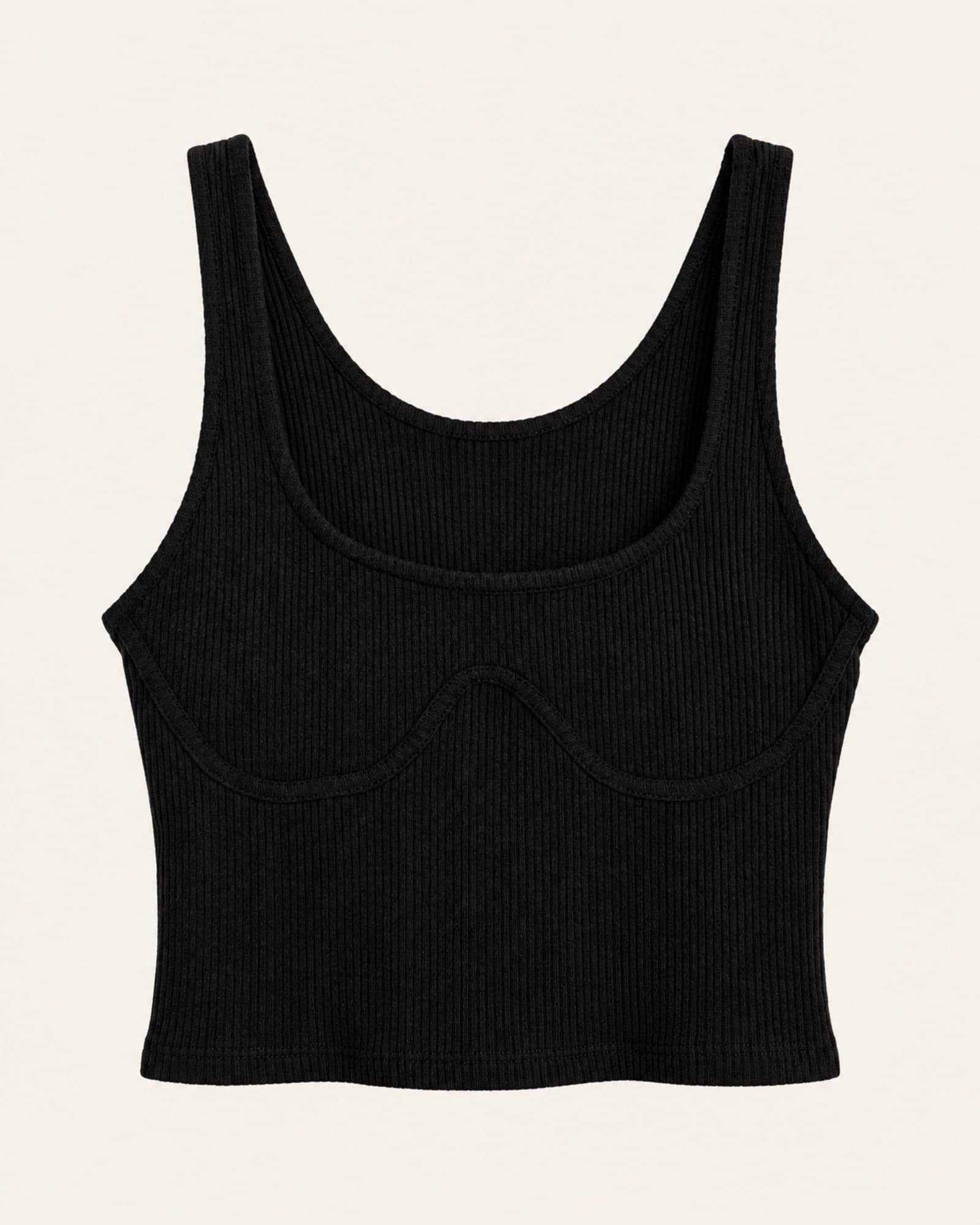 Musculosa cropped relieve del contorno en pechos — Detalle