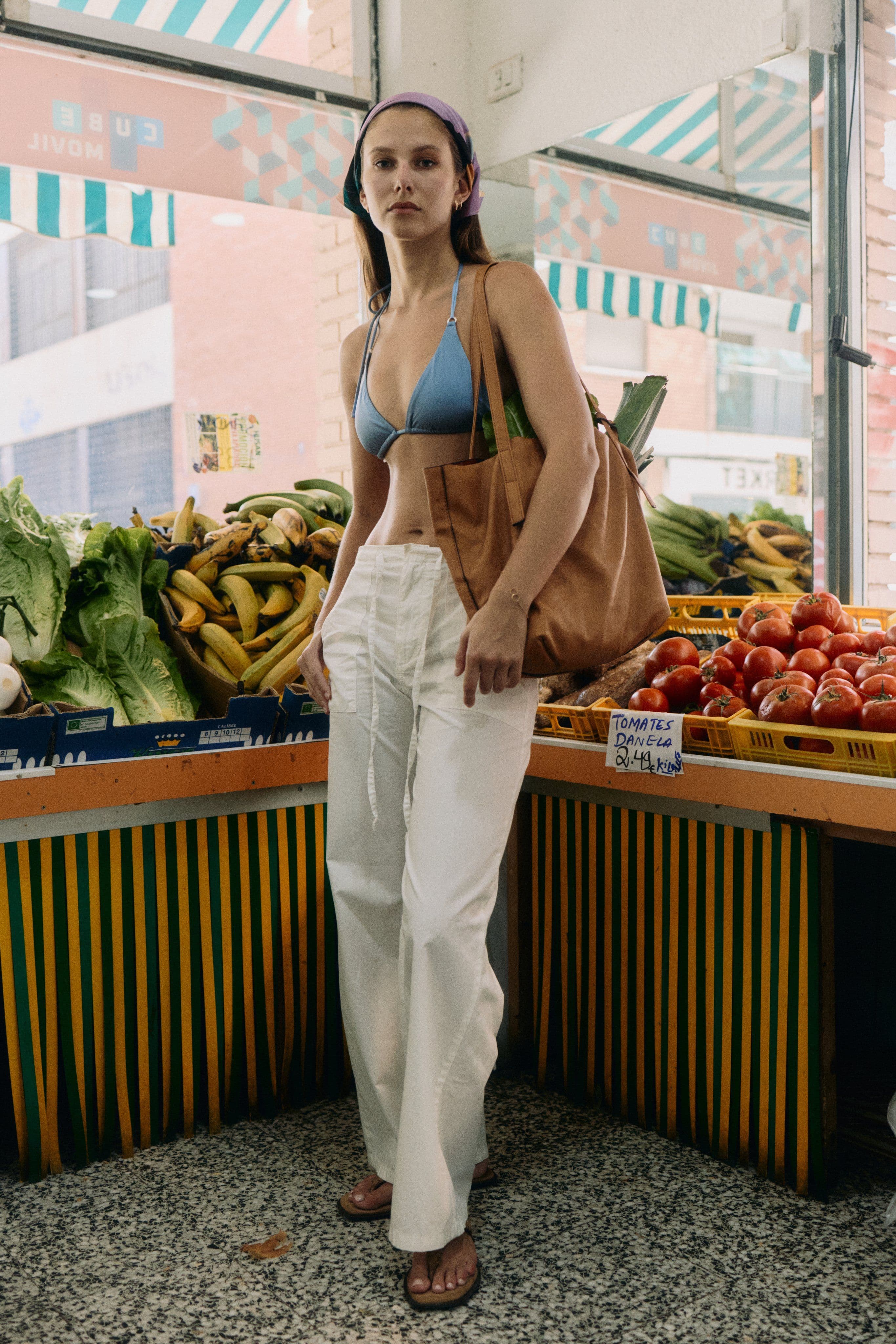 Pantalón de popelina blanco — Detalle