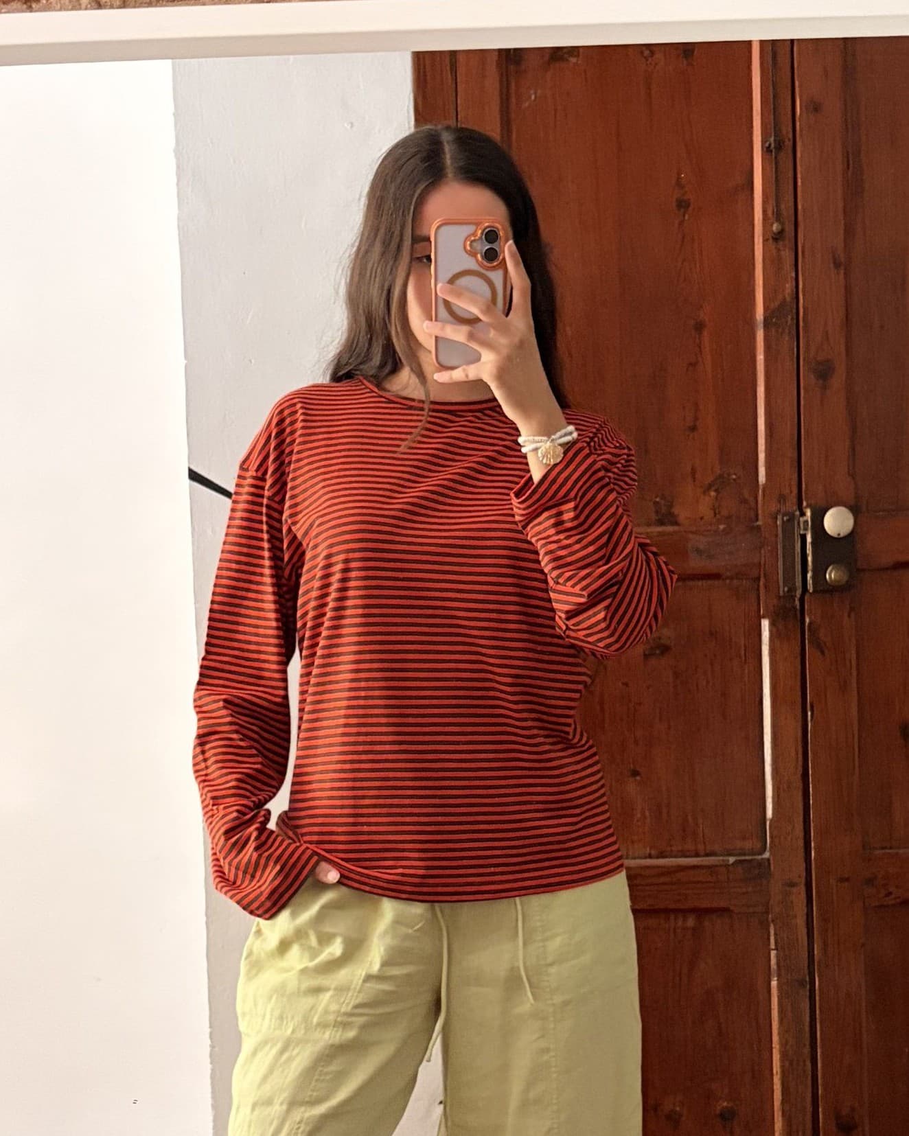 Camiseta manga larga a rayas — Detalle