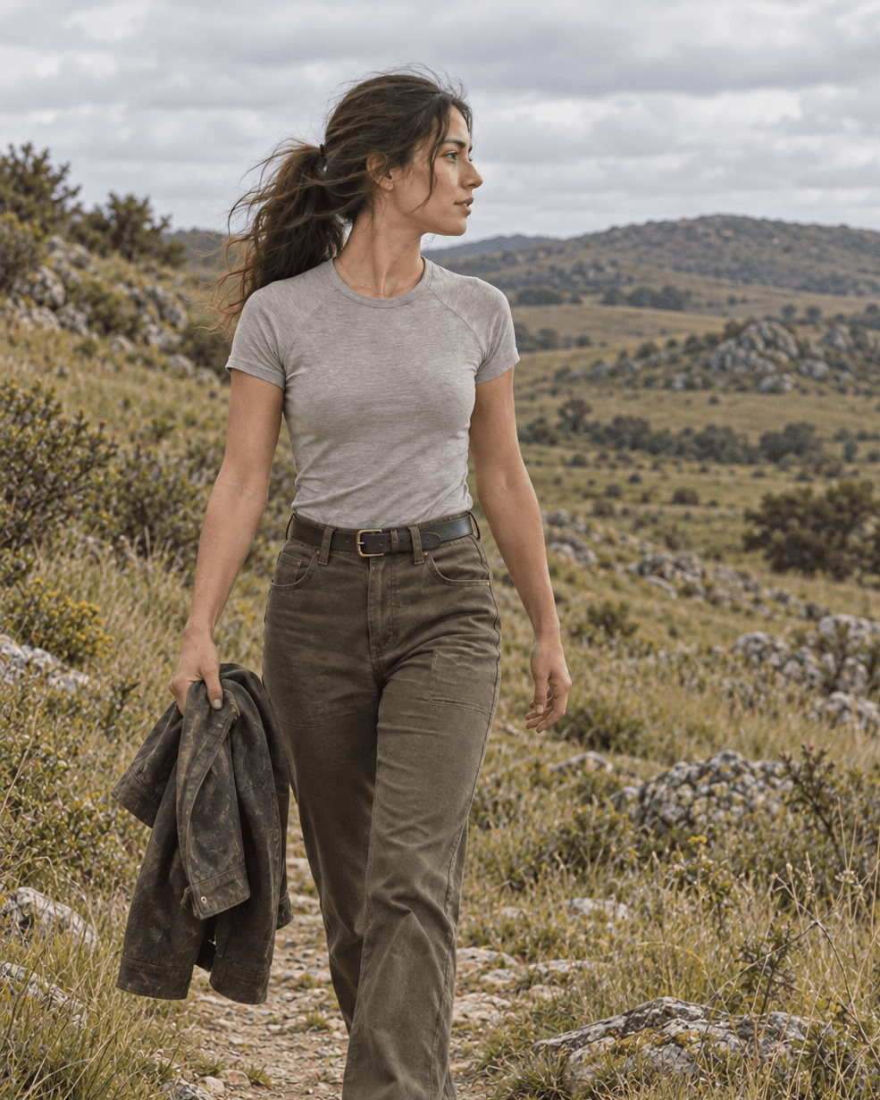 Camiseta elástica de tejido de punto — Etiqueta