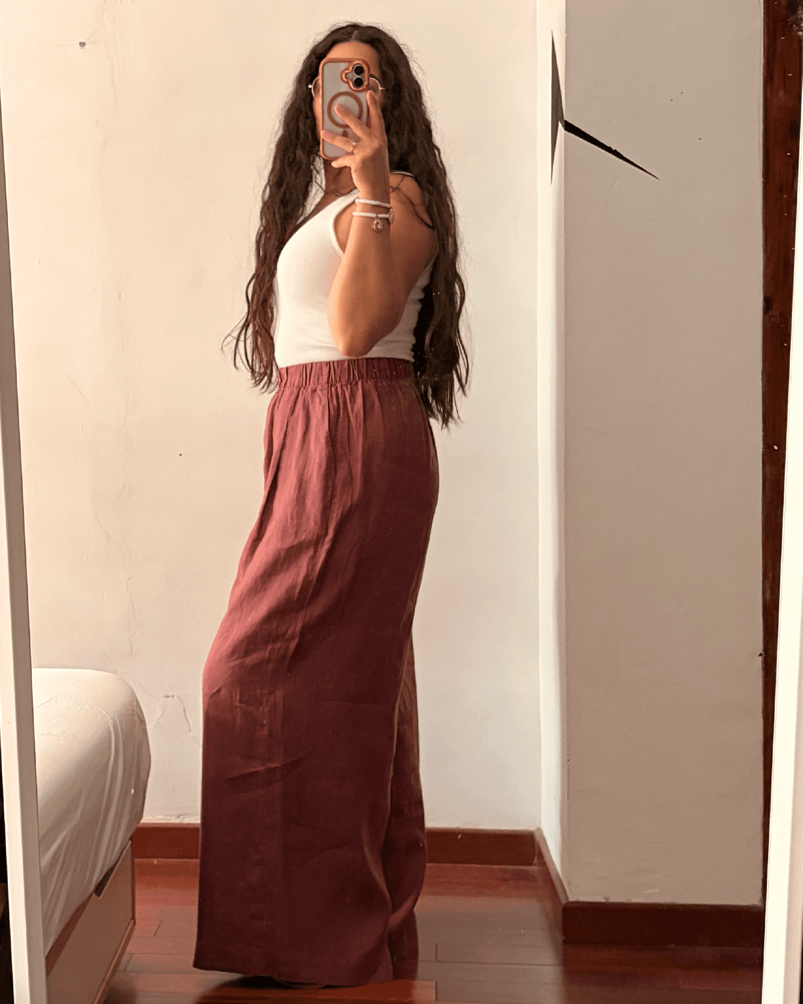 Pantalón palazzo de Lino — Tela